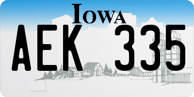 IA license plate AEK335