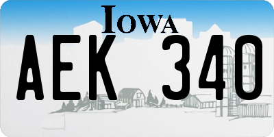 IA license plate AEK340