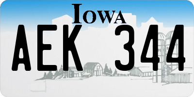 IA license plate AEK344