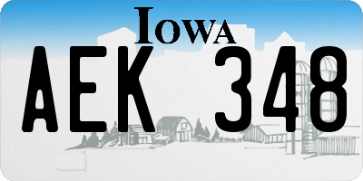 IA license plate AEK348