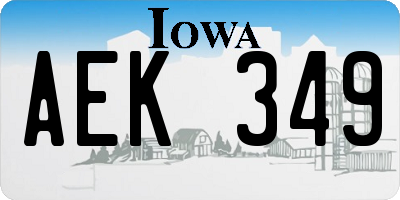 IA license plate AEK349