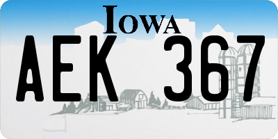 IA license plate AEK367