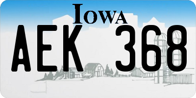 IA license plate AEK368