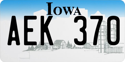 IA license plate AEK370