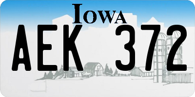 IA license plate AEK372
