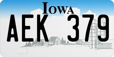 IA license plate AEK379