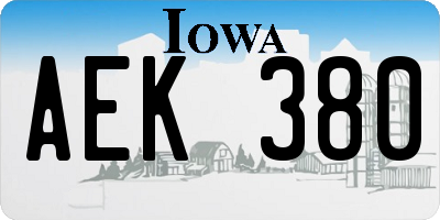 IA license plate AEK380