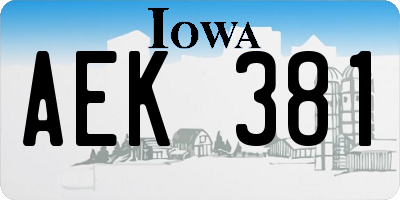 IA license plate AEK381