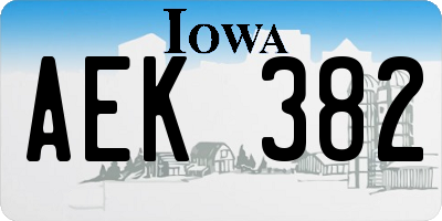 IA license plate AEK382