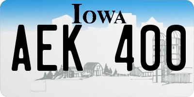 IA license plate AEK400