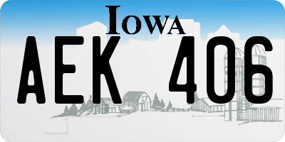 IA license plate AEK406