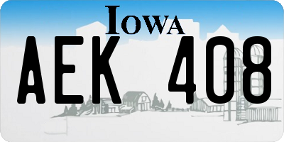 IA license plate AEK408