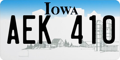 IA license plate AEK410