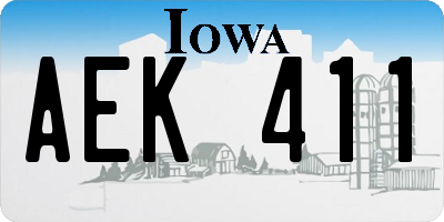 IA license plate AEK411
