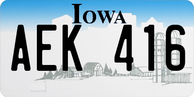 IA license plate AEK416