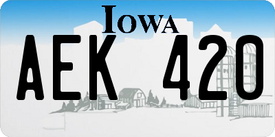 IA license plate AEK420