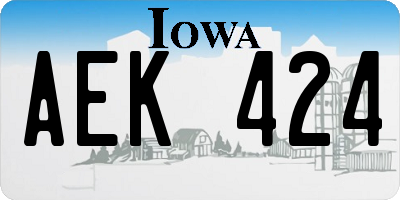 IA license plate AEK424
