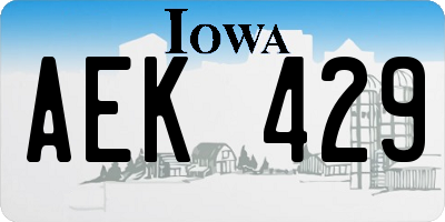 IA license plate AEK429