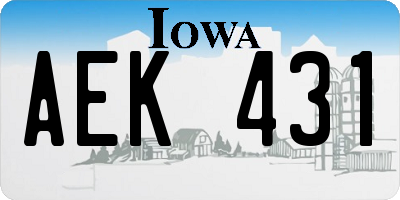 IA license plate AEK431