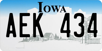 IA license plate AEK434