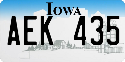 IA license plate AEK435