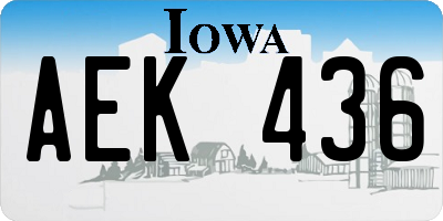 IA license plate AEK436