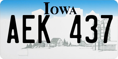 IA license plate AEK437