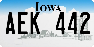 IA license plate AEK442
