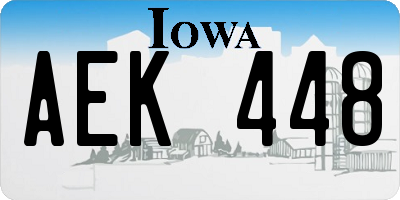 IA license plate AEK448