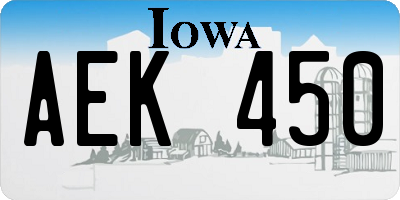 IA license plate AEK450