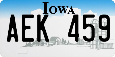IA license plate AEK459