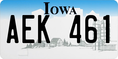 IA license plate AEK461