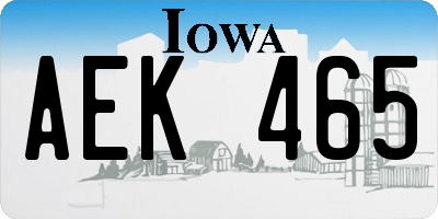 IA license plate AEK465