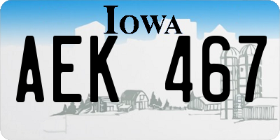 IA license plate AEK467