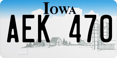 IA license plate AEK470