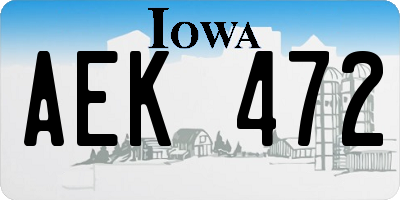 IA license plate AEK472