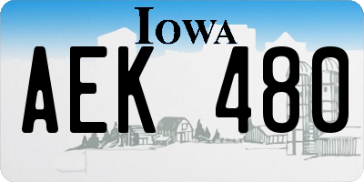 IA license plate AEK480