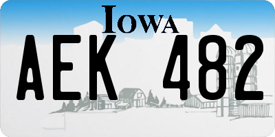 IA license plate AEK482