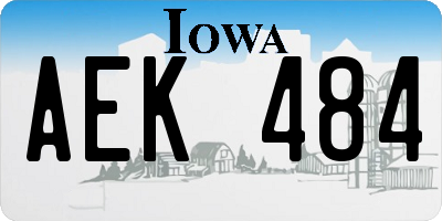 IA license plate AEK484