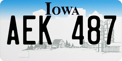 IA license plate AEK487