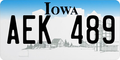 IA license plate AEK489
