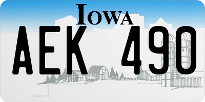IA license plate AEK490