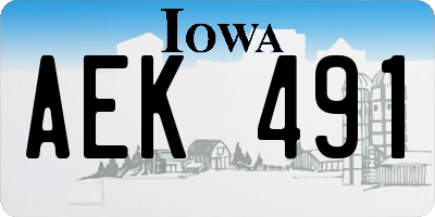 IA license plate AEK491