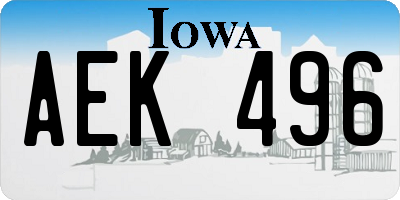 IA license plate AEK496