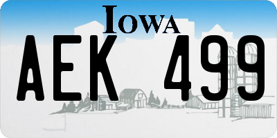 IA license plate AEK499