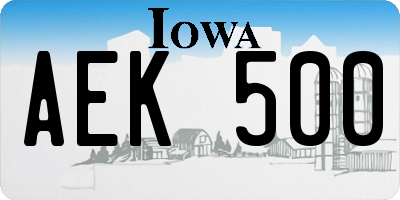 IA license plate AEK500