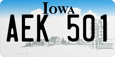 IA license plate AEK501