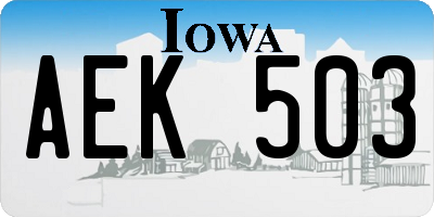 IA license plate AEK503