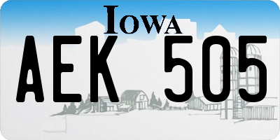 IA license plate AEK505