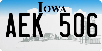 IA license plate AEK506
